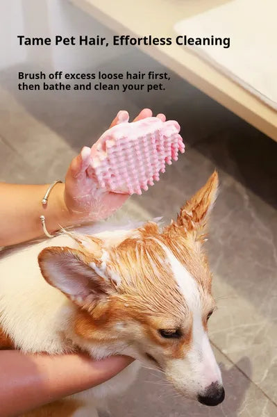 Dog Bath Brush,Pet Bath Comb Brush Soothing Massage Rubber Comb,Pet