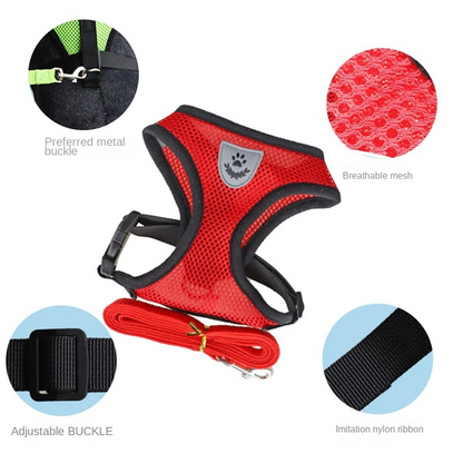 Cat Dog Pet Harness Adjustable Control Vest Dogs Reflective S M L XL