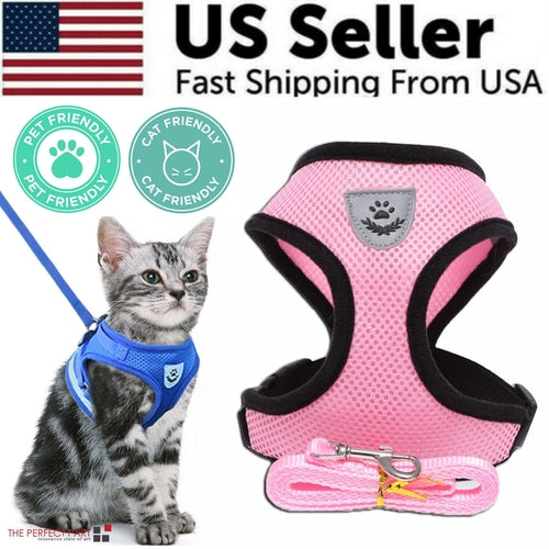 Cat Dog Pet Harness Adjustable Control Vest Dogs Reflective S M L XL