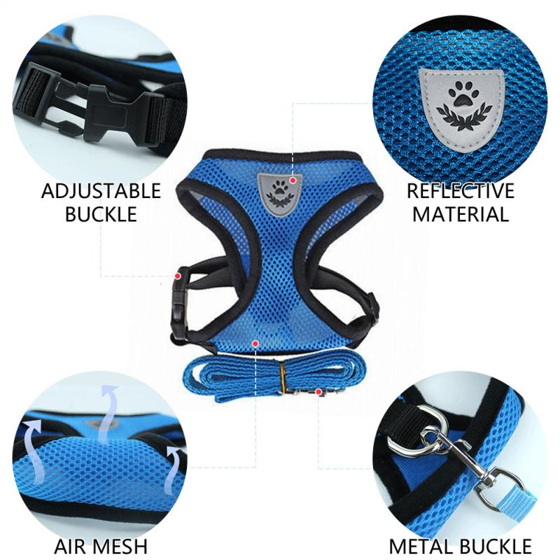 Cat Dog Pet Harness Adjustable Control Vest Dogs Reflective S M L XL