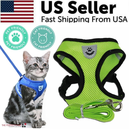 Cat Dog Pet Harness Adjustable Control Vest Dogs Reflective S M L XL