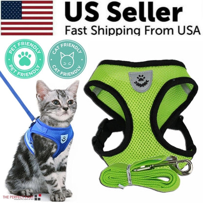 Cat Dog Pet Harness Adjustable Control Vest Dogs Reflective S M L XL