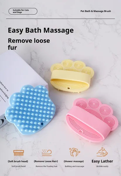 Dog Bath Brush,Pet Bath Comb Brush Soothing Massage Rubber Comb,Pet