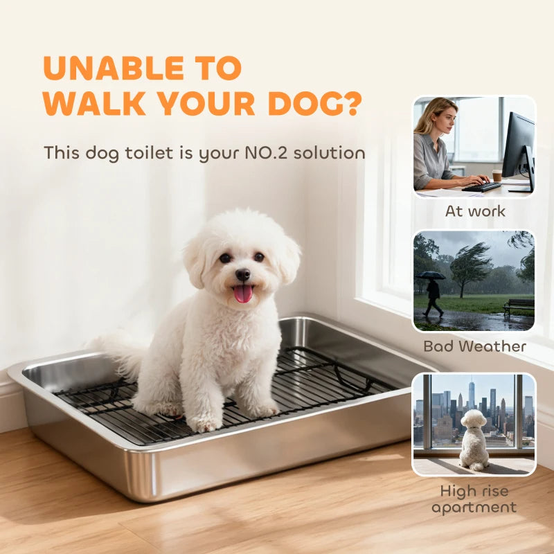 Dog Potty Tray Stainless Steel For Small And Medium Dogs, Dog Training