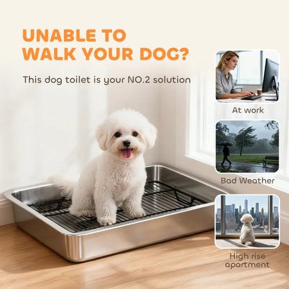Dog Potty Tray Stainless Steel For Small And Medium Dogs, Dog Training
