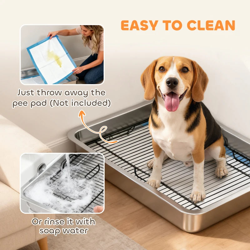 Dog Potty Tray Stainless Steel For Small And Medium Dogs, Dog Training