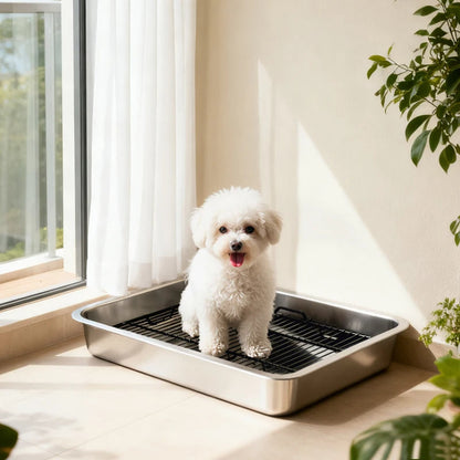 Dog Potty Tray Stainless Steel For Small And Medium Dogs, Dog Training