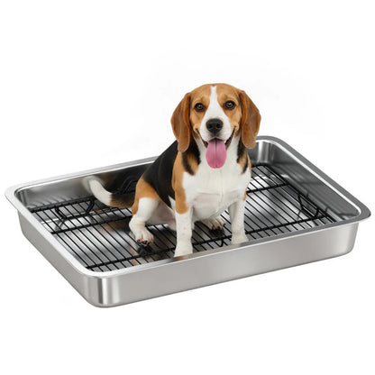 Dog Potty Tray Stainless Steel For Small And Medium Dogs, Dog Training