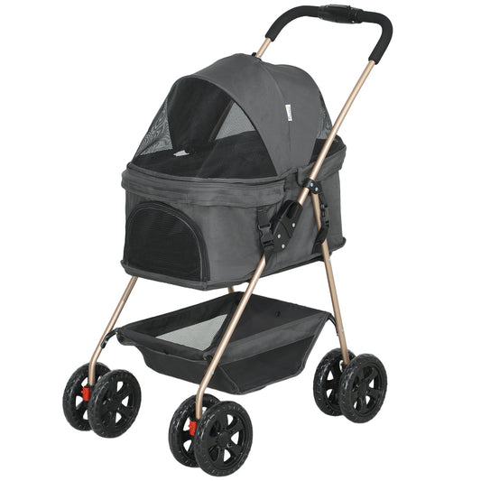 3 In 1 Pet Stroller With Detachable Carrier, Foldable Dog Stroller