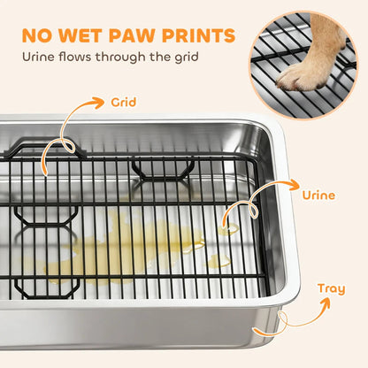 Dog Potty Tray Stainless Steel For Small And Medium Dogs, Dog Training