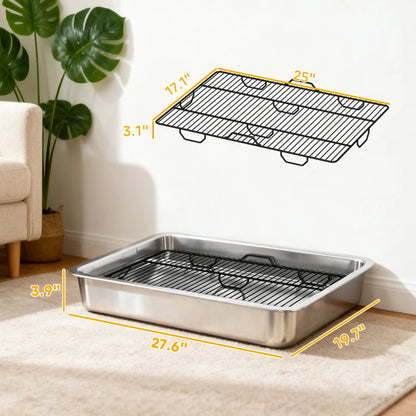 Dog Potty Tray Stainless Steel For Small And Medium Dogs, Dog Training
