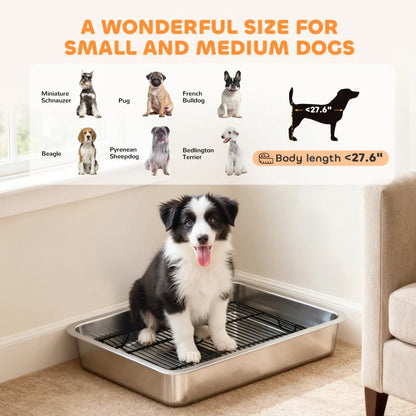 Dog Potty Tray Stainless Steel For Small And Medium Dogs, Dog Training