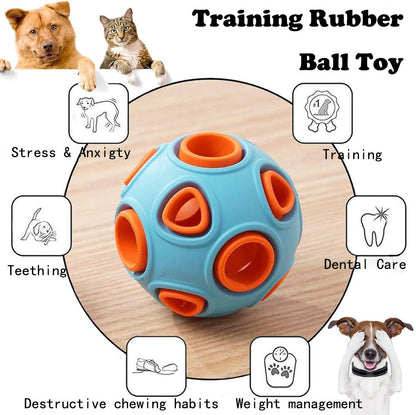 Dog Rubber Ball With Bell Sound, 2-Pack, Interactive Pet Chew Toy For