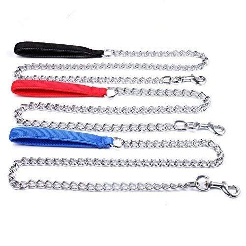 Dog Chain Leash with Nylon Handle Multicolor