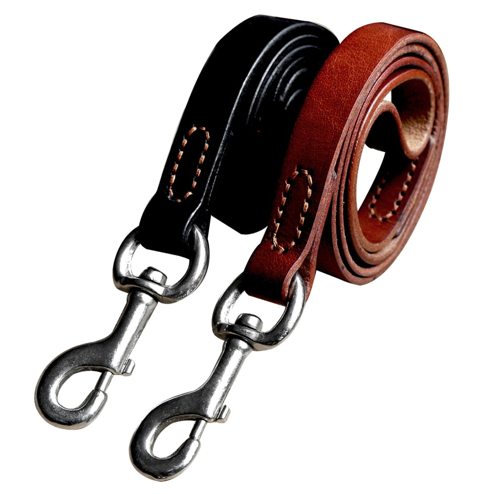 Durable Leather Dog Collar and Leash Genuine Leather Dogs Collar Pet